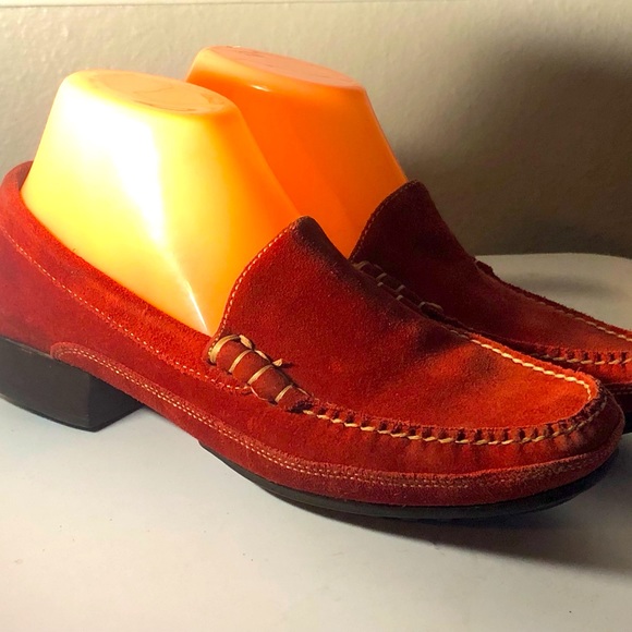 Cole Haan F892 Women’s Vine Red Suede Slip On Sandals Size 7.5B - Picture 1 of 10
